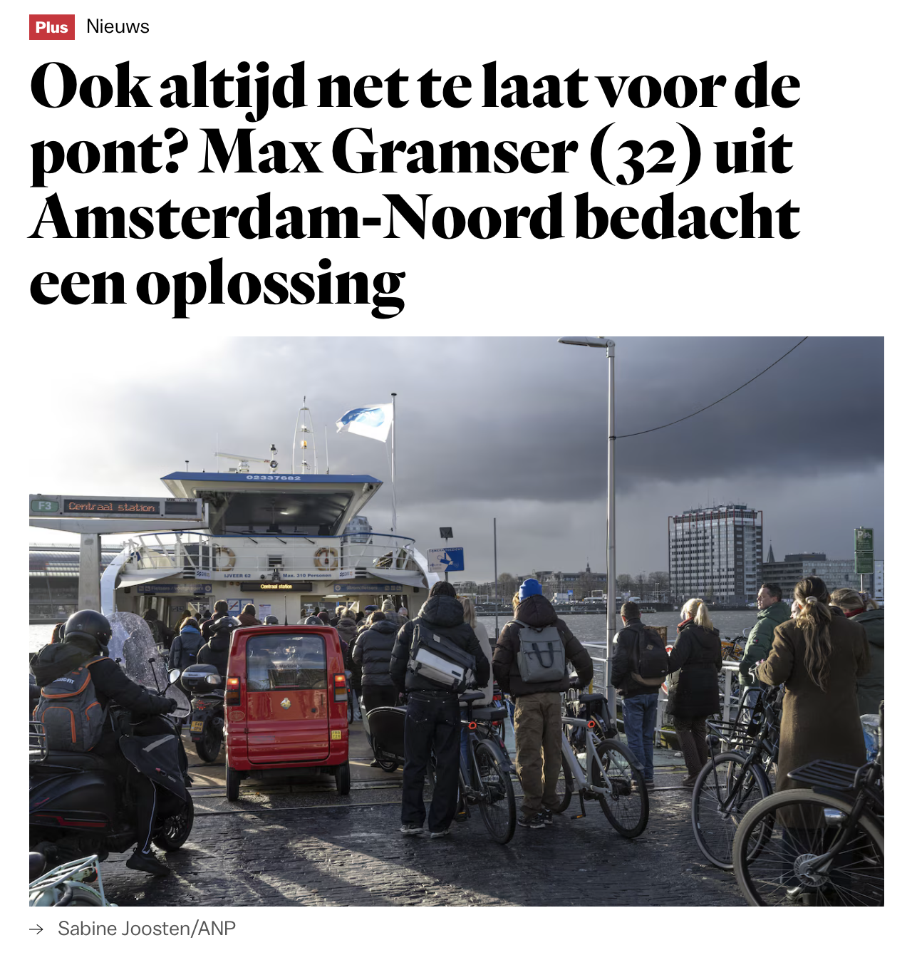 Foto bij het Parool artikel